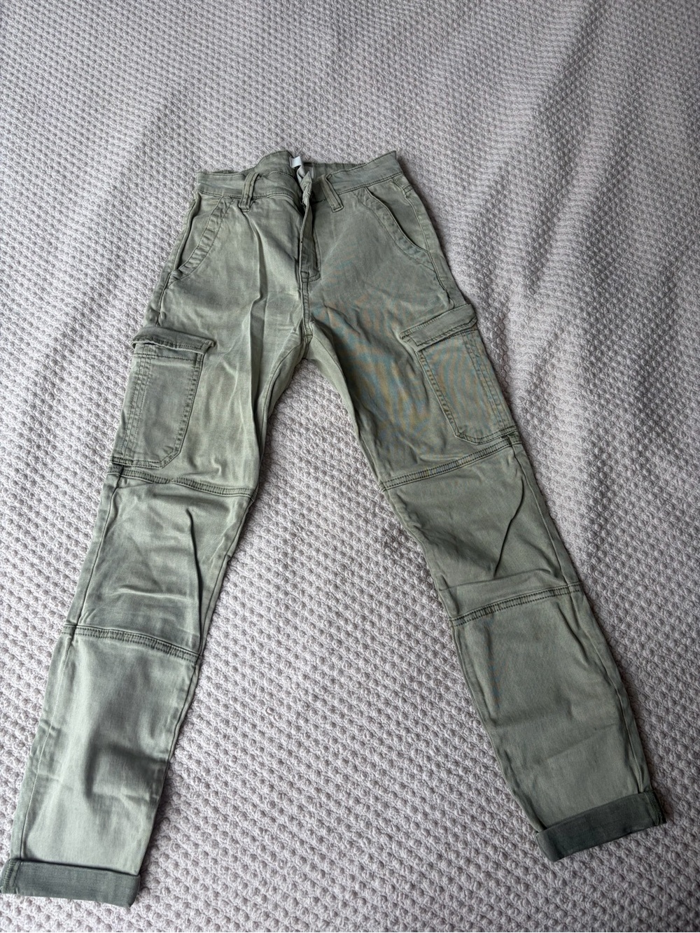 H&M Women's Straight-Leg Cargo Jeans - Olive Green